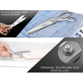 Dressmaking Scissors Fabric Scissors for Left-Handed Users, 8 Inches, Sharp Cut, Classic Textile Scissors Made of Stainless Steel, Scissors for Fabrics, Sewing, Clothing and Paper