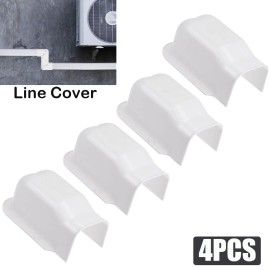 Unbranded 4 Pack 3" PVC Decorative Line Cover Wall Entry Cap for Air Conditioner White