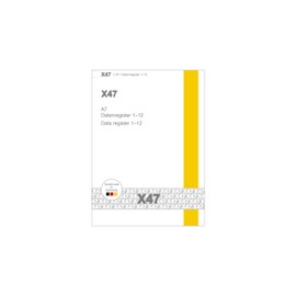 X47 – A7 Data Organizer Accessory Register 1-12 Cover Black/White