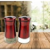 Pepper & Salt Shakers Stainless Steel Cover Glass Bottom With