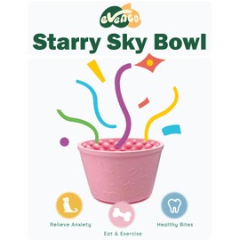 Evenco 2-in-1 Licking Toy & Silicone Slow Feeder Bowls with Suction Cup - Non-Slip Mat for Bored Medium and Large Breed Dogs, Anxiety Relief, Anti-Choking (5.3" x 3.7", Pink)