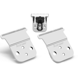 Anrom Trimmer Replacement T Blade Set, Ceramic Blade -Carbon Steel Blade Set for Andis Slimline Pro Li D7/D8 Hair Clipper Trimmer D7#32655 D8#3240 (2Pack Silver)