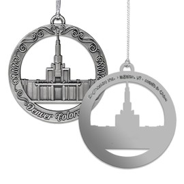 LDS Temple Ornament by Ringmasters | Antique Silver-Finish Hanging Ornament | LDS Missionary Ornament Exchange Ideas, (Denver Colorado)