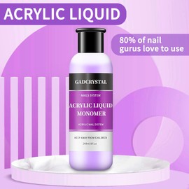 Gadcrystal Gadcrystal Monomer Acrylic Nail Liquid,Monomer Acrylic Liquid 240ml/8fl.oz,Acrylic Liquid for Nails,Liquid Monomer,Acrylic Liquid for Acrylic Powder Nails Extension for Nail Art Manicure DIY