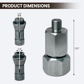 Noyfemr M9 Threaded Collet Adapter for Milwaukee M12 Polishers or Sanders, Includes 1/4" and 1/8" Collets, Compatible with Rotary Tools