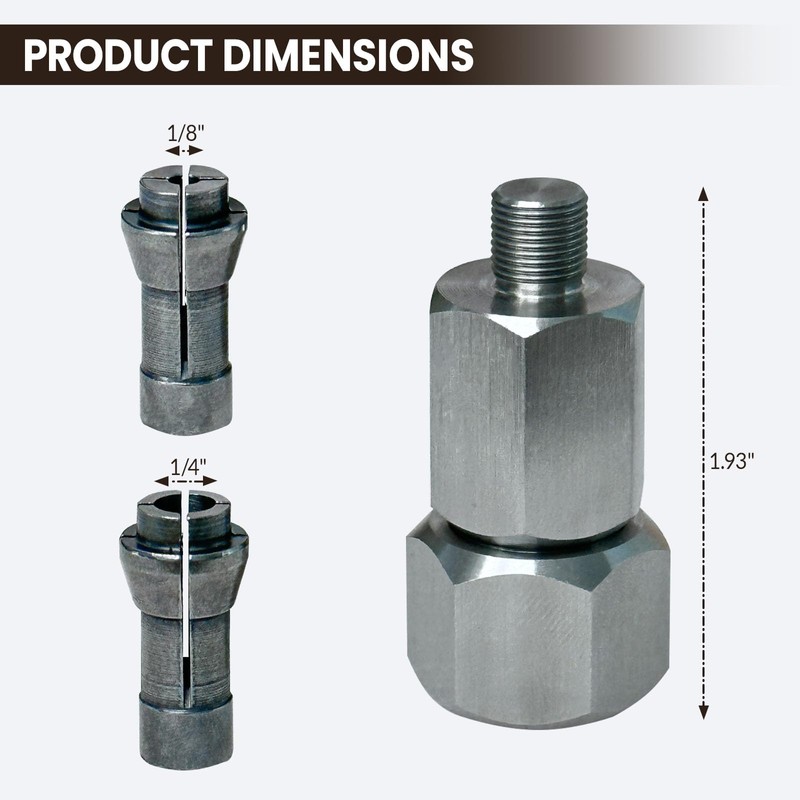 M9 Threaded Collet Adapter for Milwaukee M12 Polishers or Sanders,