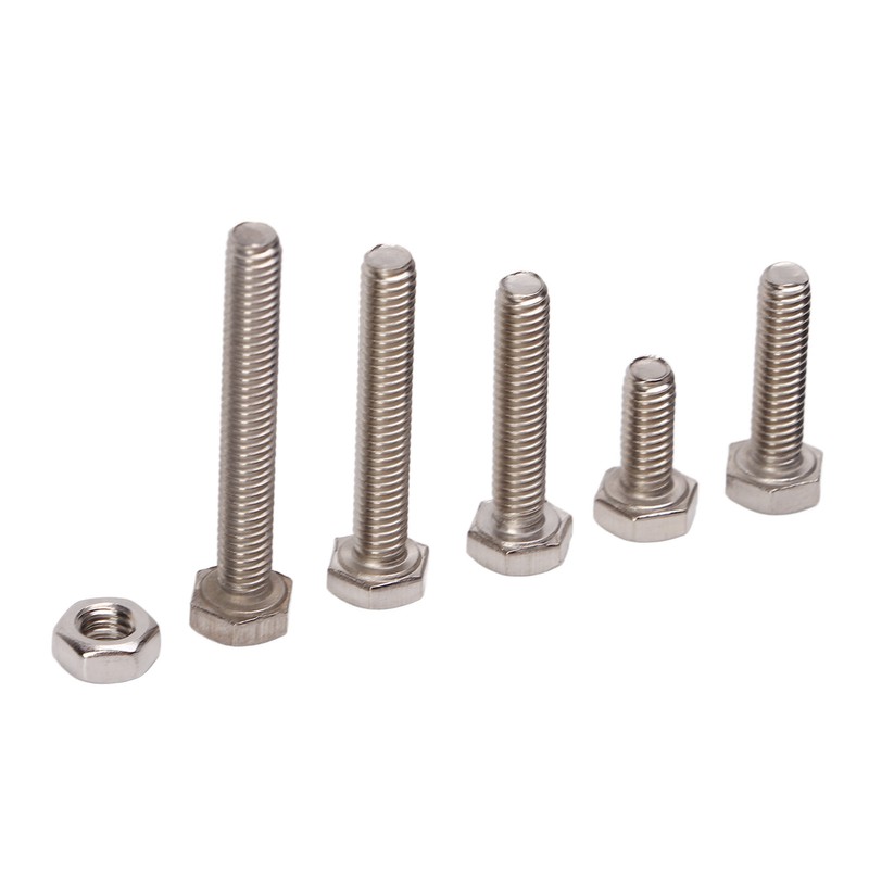 200PCS Hex Bolts Screw 304 Stainless Steel Anti Oxidation Metric