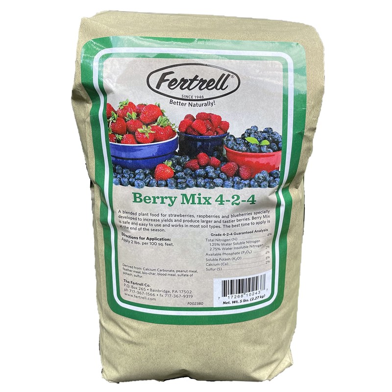 Fertrell Berry Mix 4-2-4 Organic Fertilizer, 5lb, 25lb or 50lb