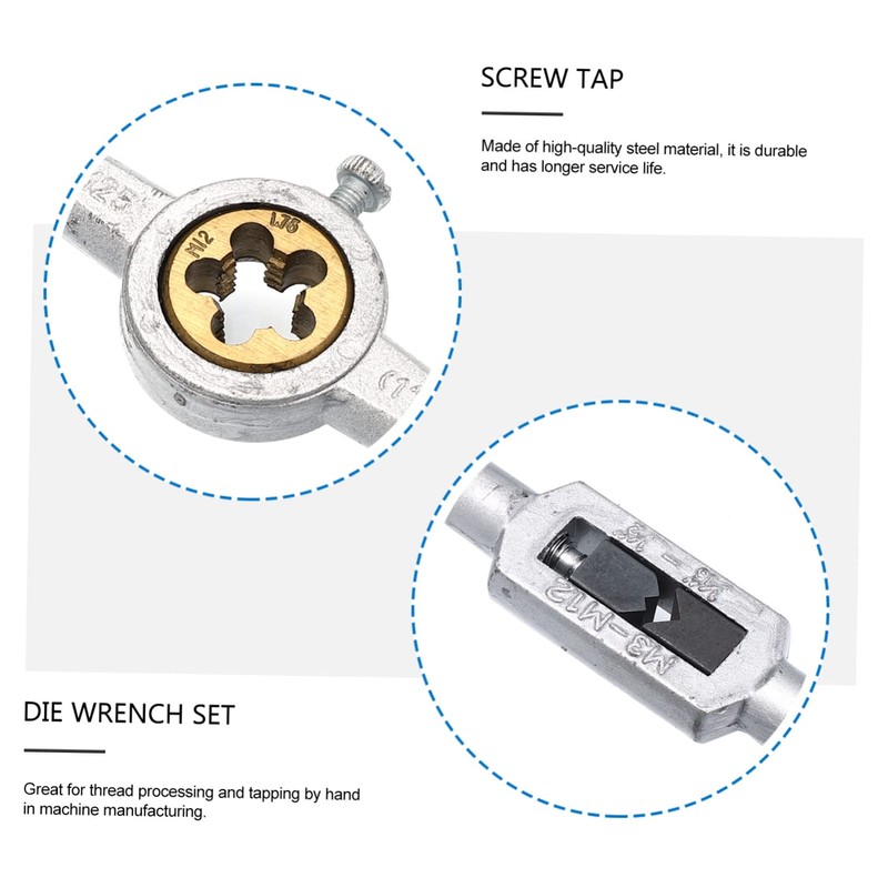 KONTONTY 1set Tap Die Tool Kit for Fine Thread Processing