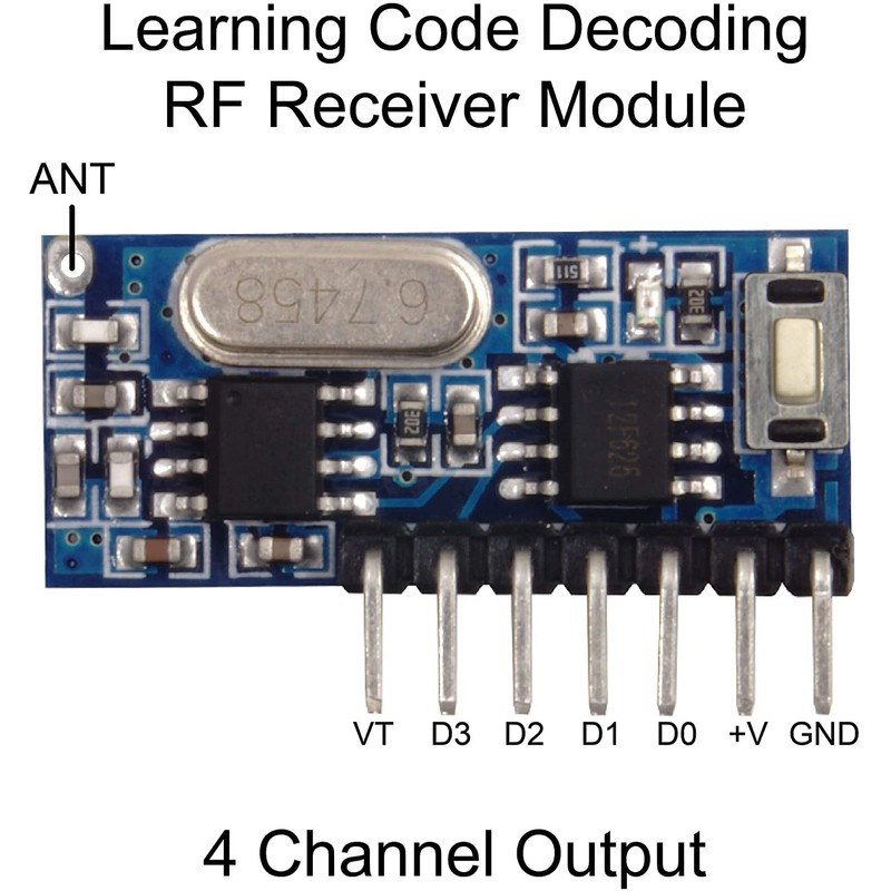 QIACHIP 433MHz Wireless Remote Control Switch Mini Receiver Built-in Learning