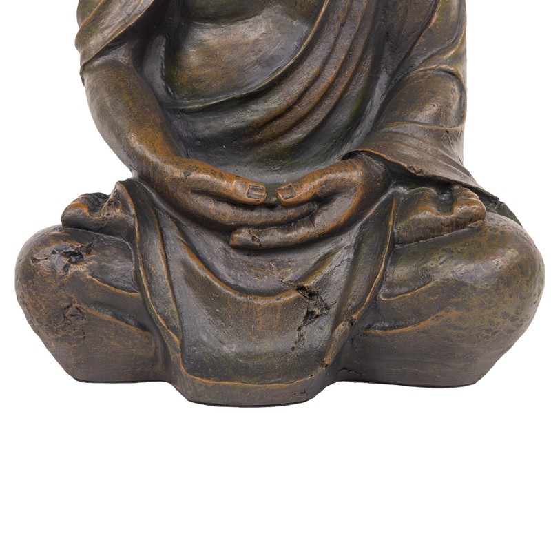 Alpine Corporation 15" Tall Indoor/Outdoor Meditating Buddha Statue, Tabletop Garden