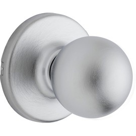 Weiser Yukon Satin Chrome Door Knob, Interior Door Handles/Passage Knobs for Hall and Closet Door, Non-Locking Hall/Closet Door Handle, Traditional Home Décor