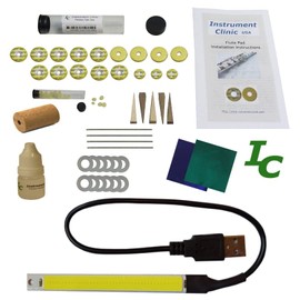 Instrument Clinic Flute Pad Kit with Leak Light, Pads Assembled in USA! (Compatible with Gemeinhardt)