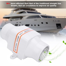 Strong Ventilation Fan DC 12V Extractor Fan Marine Bilge Air Blower Fan for Yacht Caravan, ABS Material in Line Air Blower, Hose Connector Diameter: 76mm/3in