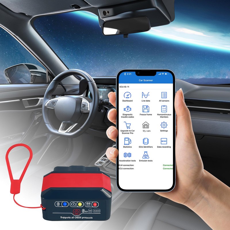 OBD2 Diagnostic Device, OBD2 Bluetooth Adapter, Scanner Car Diagnostic Tools,