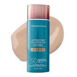 Colorescience Total Protection Face Shield Flex SPF 50, frmula de xido de zinc, ligero, 1.8 onzas lquidas                                             