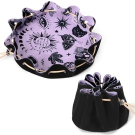 CiyvoLyeen Red Dice Tray Drawstring Storage Bag with Velvet Dice Rolling Tray Perfect as DND Gifts for RPG Players, Tabletop Gamers, Small Accessories - Ideal for Jewelry, Coins, Keys