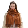 Masada Women's Winter Scarf, Warm and Soft Scarf, brown