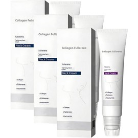 3PC Crema mágica de colágeno y fullerenos para el cuello, tratamiento hidratante para el cuello con péptidos de colágeno, reduce las arrugas y la papada para masajes circulares