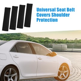 A ABSOPRO Universal Safety Seat Belt Pads Cover for Cars Black (Set of 4)