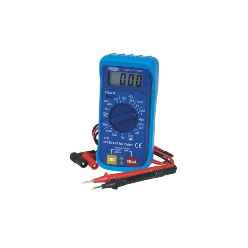 Draper 52320 Electrician Digital Multimeter with 16 Function,Blue