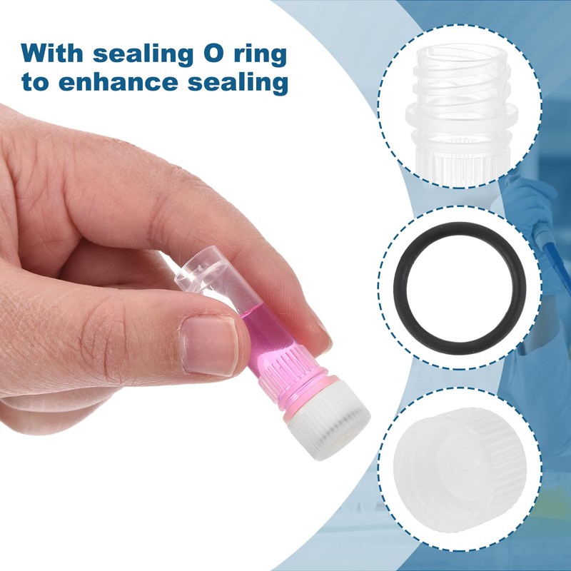 PATIKIL 1.0ml Plastic Low Temperature Vial 64pcs Low Temperature Storage
