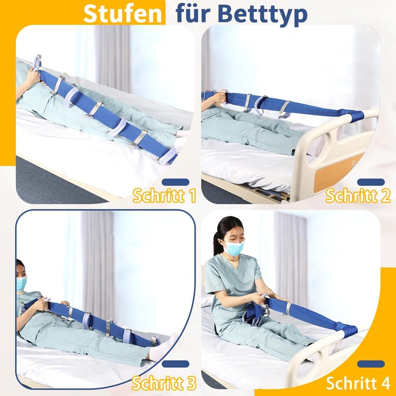 Ehucon Pull Up Bed Ladder Aid with Handle, Adjustable Rope