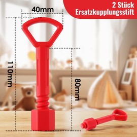 Enhon 2 Stück Ersatzkupplungsstift für Big Bobby Classic, Rot Anhängerkupplungsstift, Zubehör Für Kinderfahrzeuge, Hochwertiger Kunststoff