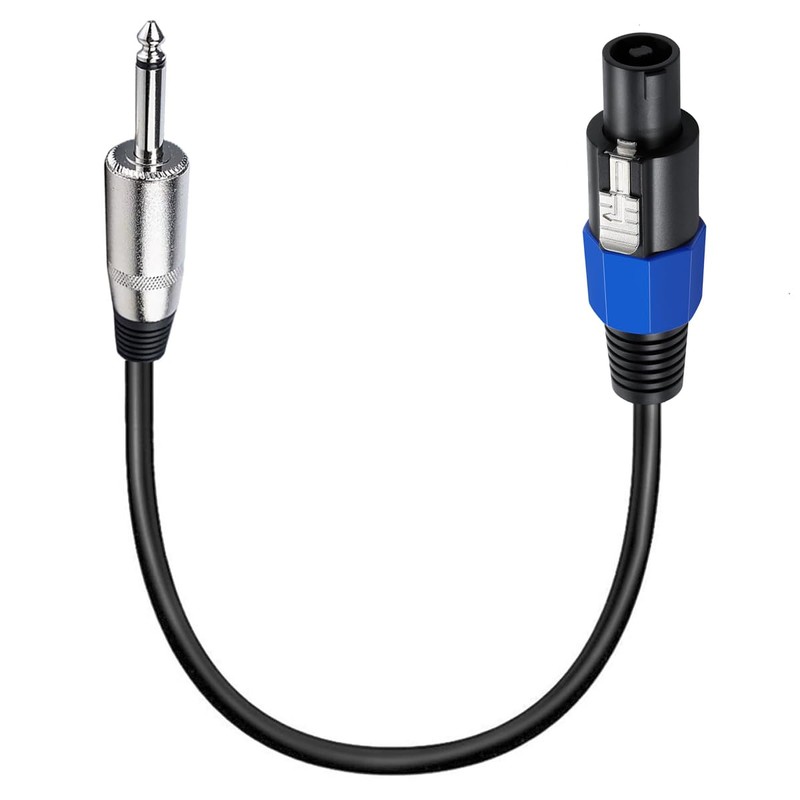 Speakon to 1/4" Speaker Cable, 6.35mm TS Male Plug to