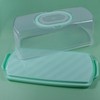 FEOOWV Portable Plastic Rectangular Loaf Bread Box with Transparent Lid,