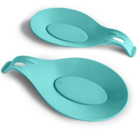 Silicone Spoon Rest for Stove Top – Set of 2 | HEAT RESISTANT | EASY – CLEAN Spoon Holder for Stove Top | Nonstick Sturdy Silicon Spoon Rest for Kitchen Counter | Spatula Rest HOLDS 2 LARGE UTENSILS