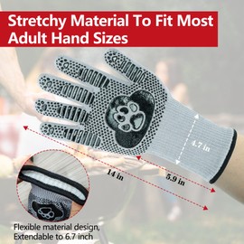 UBeesize Lengthen BBQ Gloves (Bear Paw), 1472°F Heat Resistant Grill Glove, 14 inch Fireproof Oven Gloves for Cooking, Non-Slip Fire Glove for Grilling, Barbecue, Smoker, Baking, Frying