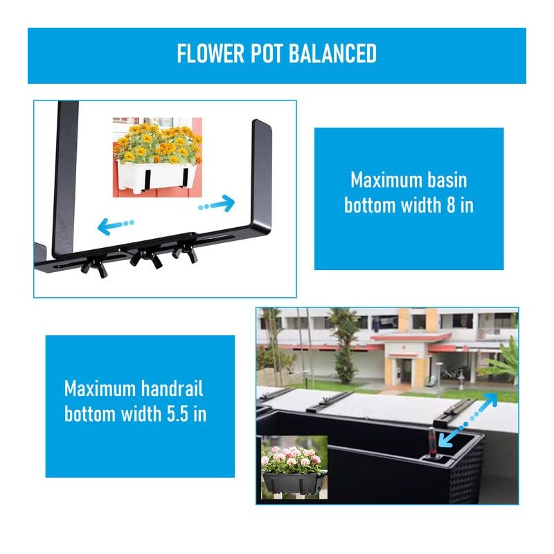 4 Pack Window Box Brackets,Adjustable Planter Box Brackets for Planter