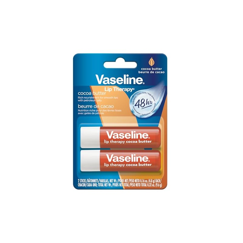 Vaseline Lip Therapy Manteca de cacao, doble barra, hidratación de