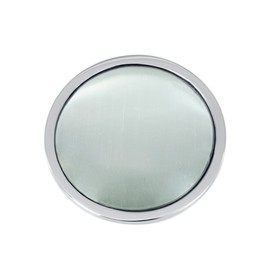 Quiges Silver Stainless Steel Large Coin 33 mm White Cat's Eye for Interchangeable Pendant Coin Setting Necklace, Glass, Cats Eye