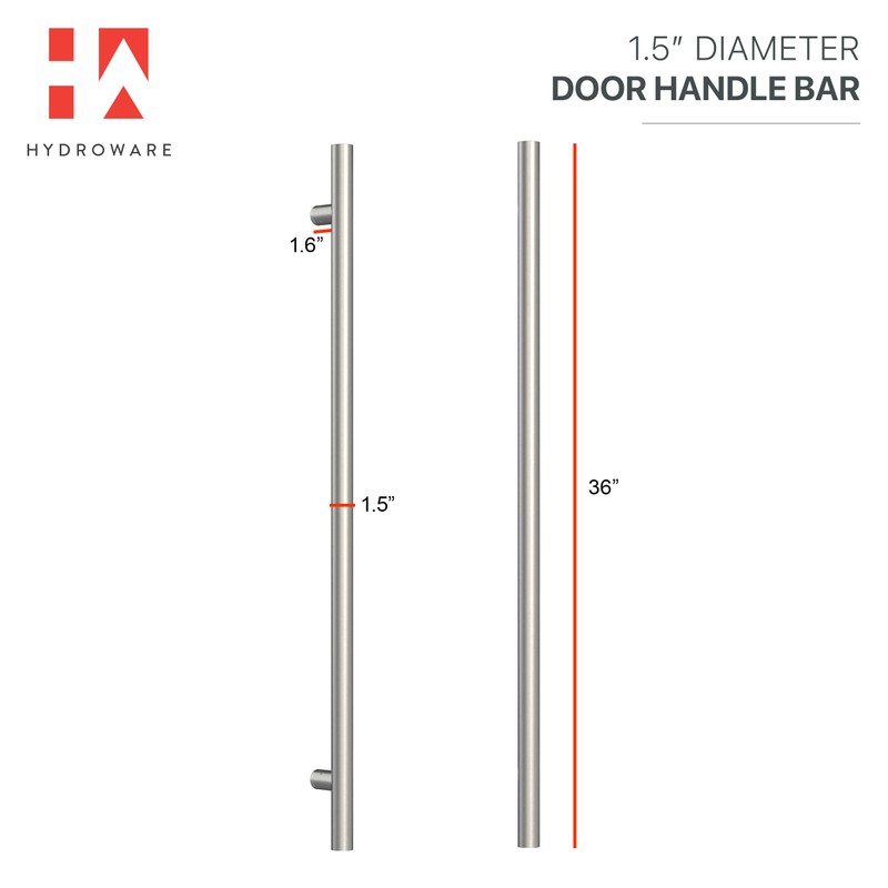 HYDROWARE Modern Contemporary Long Stainless Steel Push Pull Door Handle