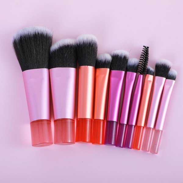 Oruola Travel Makeup Brush Set,10pcs Mini Makeup Brushes with Brush
