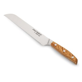 Arcos Jose Andres Bread Knife | 8-Inch Forged Knife for Artisan Breads & Bakery Goods | NITRUM Stainless Steel Blade with Silk Edge | Ergonomic Light Brown Holm Oak Handle
