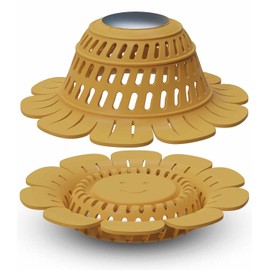 Drain Hair Catcher, 2 Pack Silicone Foldable Drain Protector for Pop-Up & Regular Drains of Shower Bathtub Tub Bathroom Sink (Yellow)
