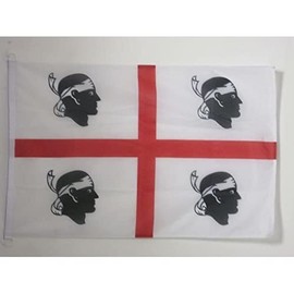 Sardinia Flag 3' x 5' External Use - Italy - Sardinian flags 90 x 150 cm - Banner 3x5 ft Knitted Polyester with rings - AZ FLAG