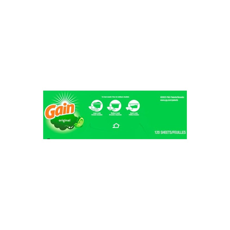 Gain Gain Original Dryer Sheets, 120 Count