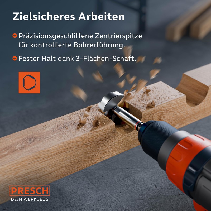 Presch Forstner drill bit, diameter 40 mm, extremely sharp, durable