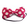 EmilyRose Couture Large Pink Polka Dot Hair Bow (Headband)
