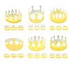 Bliceon Birthday Crown，24 Pcs Gold Crowns, 6 Styles Gold Foil