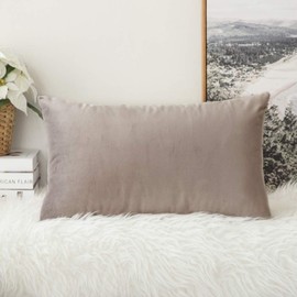 MIULEE Velvet Soft Decorative Square Throw Pillow Case Cushion Covers Luxury Pillowcases for Livingroom Sofa Bedroom with Invisible Zipper 30cm x 50cm 12x20 Inch 1 Piece Heart Wood