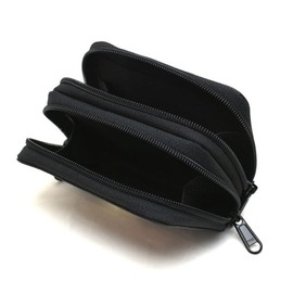 Leather Belt Pouch For Use Through A Belt, For Storing ETC Cards, Car Keys, Etc. (Black)