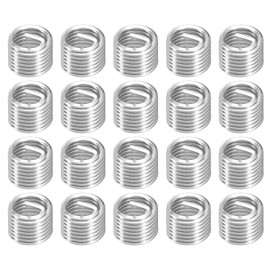 sourcing map 50Pcs Helical Threaded Inserts, M8-1.25x1.5D 304 Stainless Steel Threaded Socket, Thread Repair Insert for Plastic Wood Thread Repair