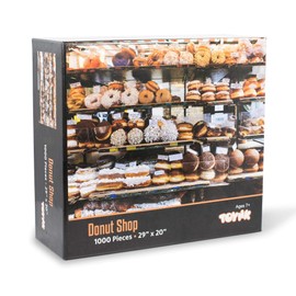 Donut Shop Bakery Puzzle for Adults and Kids | 1000 Piece Jigsaw Puzzle Toy | Fun Challenge, Interactive Brain Teaser for Family Game Night | 28 x 20 Inches