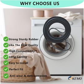 𝟮𝟬𝟮𝟰 𝗡𝗘𝗪 W10198086 Dryer Drum Drive Belt Compatible with Maytag Whirlpool Dryer - Replaces Part for WPW10198086, 1481904, AP4369191, AH2348726, EA2348726, PS2348726