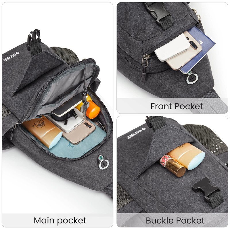 G4Free Sling Chest Bag Shoulder Backpack Crossbody Waterproof Canvas Daypack